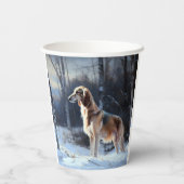 Saluki Let It Schnee Weihnachten Pappbecher (Rückseite)