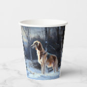 Saluki Let It Schnee Weihnachten Pappbecher (Vorderseite)