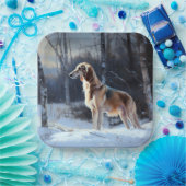 Saluki Let It Schnee Weihnachten Pappteller (Party)