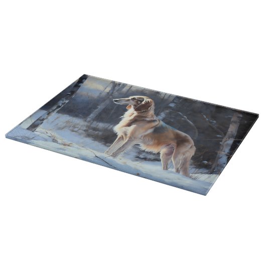 Saluki Let It Schnee Weihnachten Schneidebrett (Ecke)