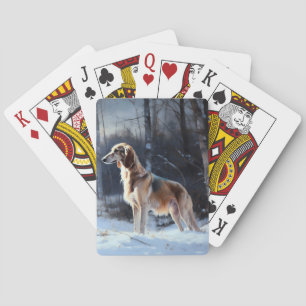 Saluki Let It Schnee Weihnachten Spielkarten