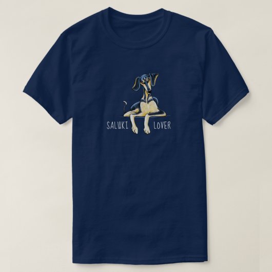 Saluki Lover Personalisiert T - Shirt (Design vorne)