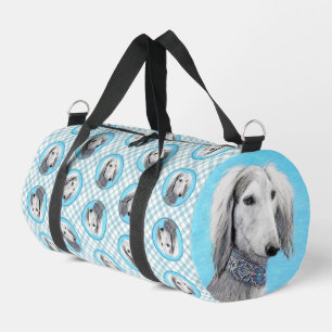 Saluki Malerei Silber Gefiedert Originale Hunde Ku Duffle Bag