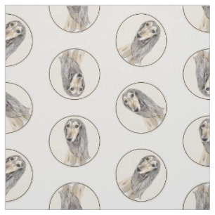 Saluki Painting Fawn Sable Niedlich Original Hunde Stoff