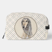 Saluki Painting Fawn Sable Niedlich Original Hunde Waschbeutel (Rückseite)