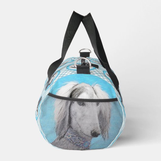 Saluki Painting Silver Feathered Original Dog Art Duffle Bag (Rechts)
