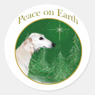 Saluki Peace Runder Aufkleber