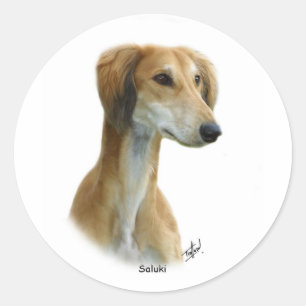 Saluki Runder Aufkleber