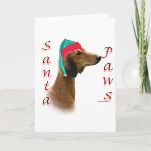 Saluki Santa Paws Feiertagskarte