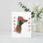 Saluki Santa Paws Feiertagspostkarte (Stehend Vorderseite)