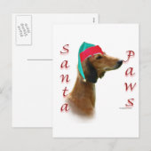 Saluki Santa Paws Feiertagspostkarte (Vorne/Hinten)