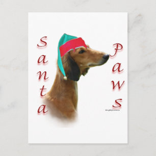 Saluki Santa Paws Feiertagspostkarte