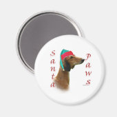 Saluki Santa Paws Magnet (Vorderseite/Rückseite)