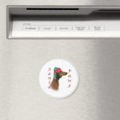 Saluki Santa Paws Magnet (In Situ (Geschirrspüler))