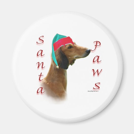 Saluki Santa Paws Magnet (Vorne)