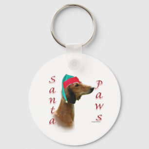 Saluki Santa Paws Schlüsselanhänger