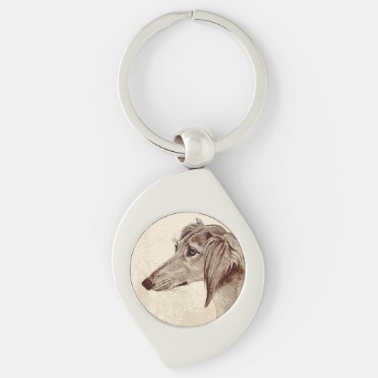 Saluki Schlüsselanhänger (Vorderseite)