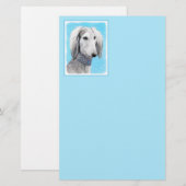 Saluki (Silber) Malerei - Niedliche Original Hunde (Vorne/Hinten)