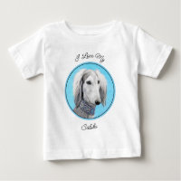 Saluki (Silber) Malerei - Niedliche Original Hunde