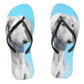 Saluki (Silber) Malerei - Niedliche Original Hunde Badesandalen (Fußbett)