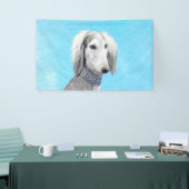 Saluki (Silber) Malerei - Niedliche Original Hunde Banner (Messeveranstaltung)