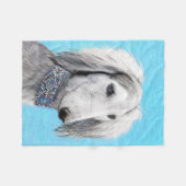 Saluki (Silber) Malerei - Niedliche Original Hunde Fleecedecke (Vorderseite (Horizontal))