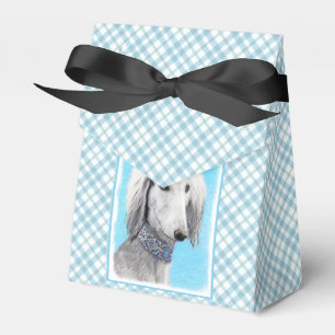Saluki (Silber) Malerei - Niedliche Original Hunde Geschenkschachtel