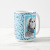 Saluki (Silber) Malerei - Niedliche Original Hunde Kaffeetasse (VorderseiteRechts)