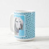 Saluki (Silber) Malerei - Niedliche Original Hunde Kaffeetasse (Vorderseite Links)