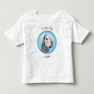 Saluki (Silber) Malerei - Niedliche Original Hunde Kleinkind T-shirt