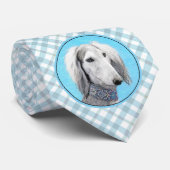 Saluki (Silber) Malerei - Niedliche Original Hunde Krawatte (Gerollt)