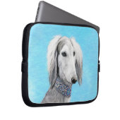 Saluki (Silber) Malerei - Niedliche Original Hunde Laptopschutzhülle (Vorne Rechts)