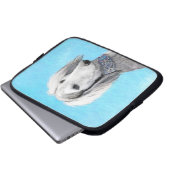 Saluki (Silber) Malerei - Niedliche Original Hunde Laptopschutzhülle (Vorne Knopf)