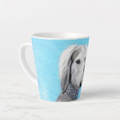 Saluki (Silber) Malerei - Niedliche Original Hunde Milchtasse (Linke Ecke)