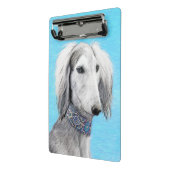 Saluki (Silber) Malerei - Niedliche Original Hunde Mini Klemmbrett (Gewinkelt2)