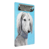 Saluki (Silber) Malerei - Niedliche Original Hunde Mini Klemmbrett (Schrägansicht)