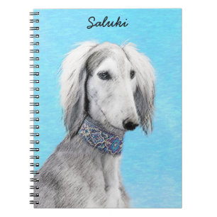 Saluki (Silber) Malerei - Niedliche Original Hunde Notizblock