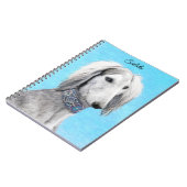 Saluki (Silber) Malerei - Niedliche Original Hunde Notizblock (Linke Seite)