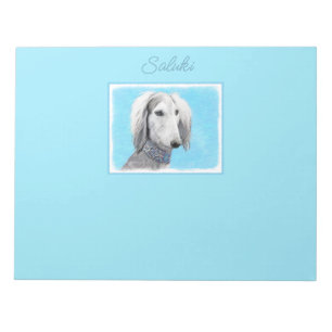 Saluki (Silber) Malerei - Niedliche Original Hunde Notizblock