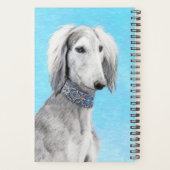 Saluki (Silber) Malerei - Niedliche Original Hunde Planer (Rückseite)