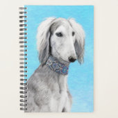 Saluki (Silber) Malerei - Niedliche Original Hunde Planer (Vorderseite)