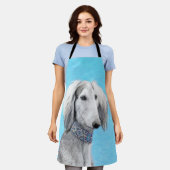Saluki (Silber) Malerei - Niedliche Original Hunde Schürze (Getragen)
