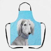 Saluki (Silber) Malerei - Niedliche Original Hunde Schürze (Vorderseite)