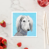 Saluki (Silber) Malerei - Niedliche Original Hunde Serviette (Beispiel)