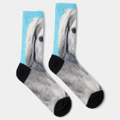 Saluki (Silber) Malerei - Niedliche Original Hunde Socken (Rechts)