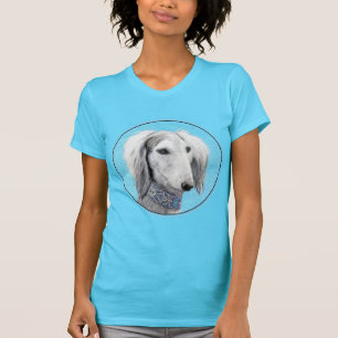 Saluki (Silber) Malerei - Niedliche Original Hunde T-Shirt
