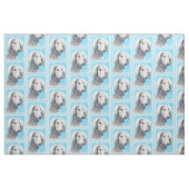 Saluki (silberne) Malerei - niedliche Stoff (Fat Quarter (45,7 x 55,9 cm))