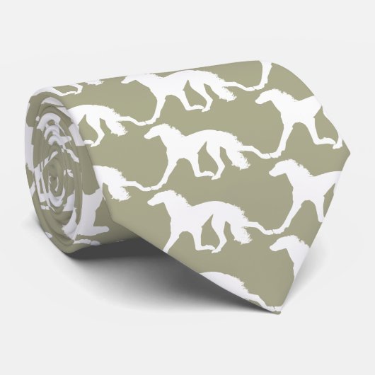 Saluki-Silhouette Krawatte (Gerollt)