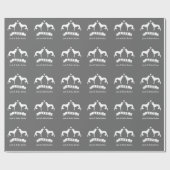 Saluki-Silhouetten Paar mit Text Geschenkpapier (Flach)
