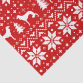 Saluki Silhouetten Weihnachtsmuster Rot Seidenpapier (Detail)